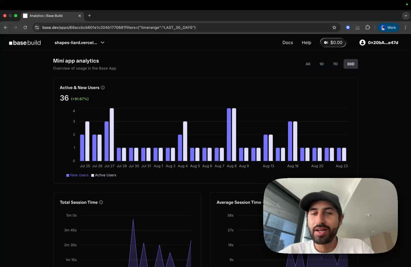 Mini App analytics dashboard Base