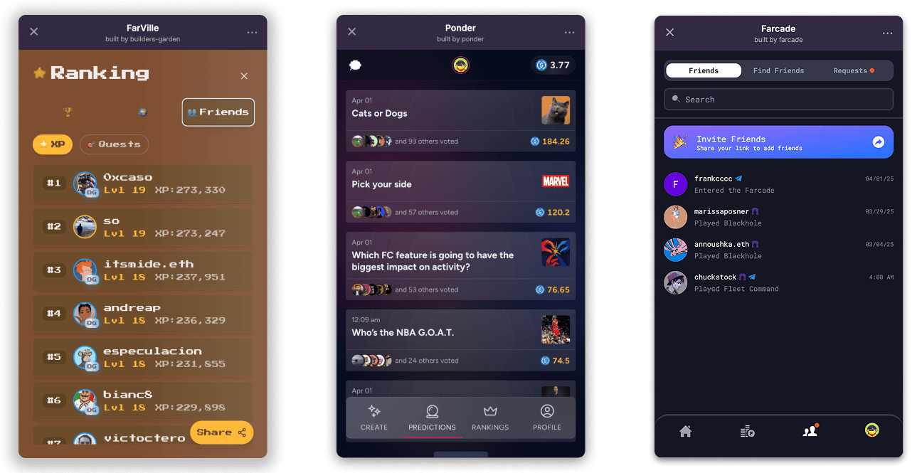 friend.tech Base miniapp interface