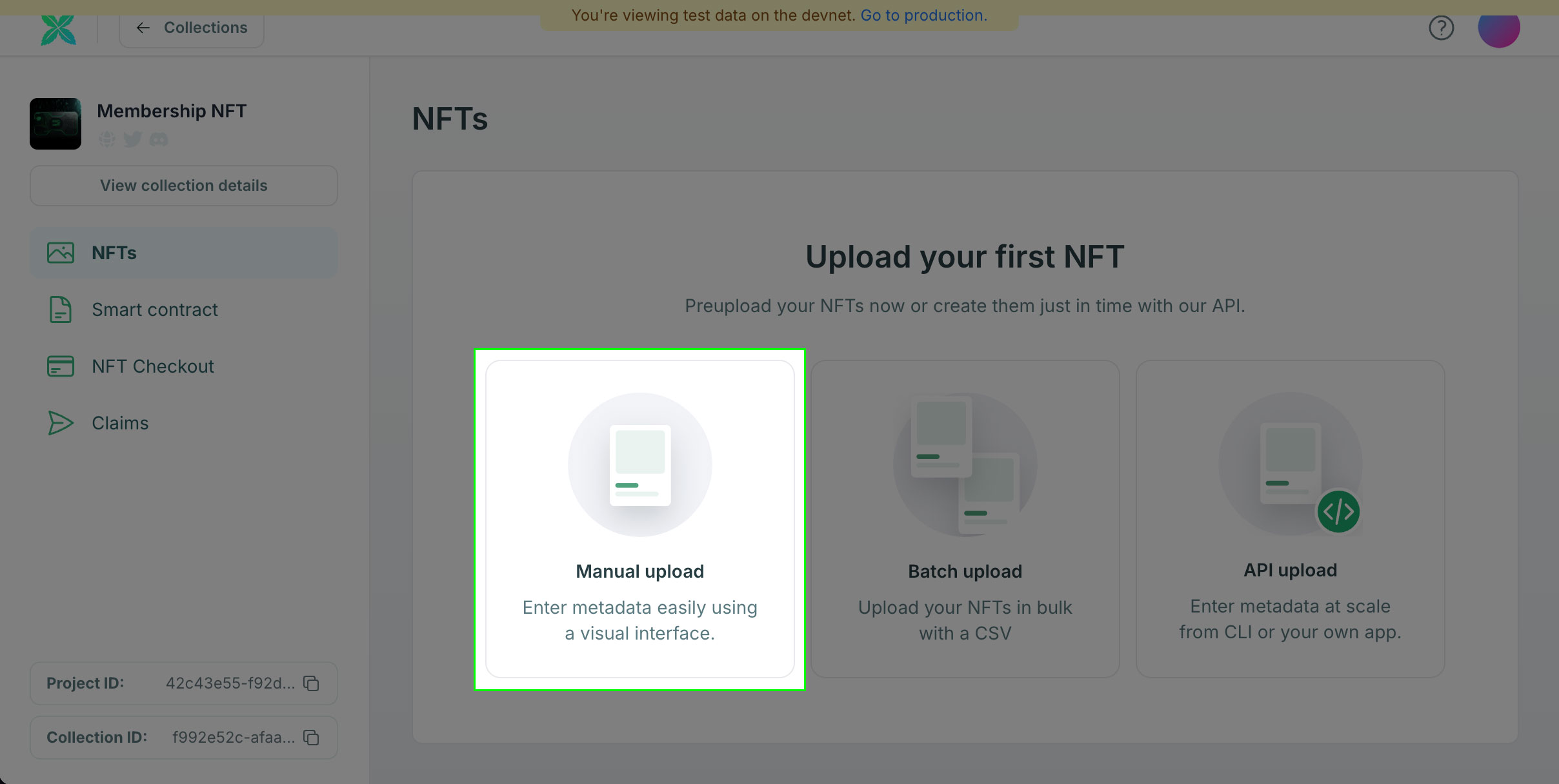 Crossmint Embedded Checkout interface