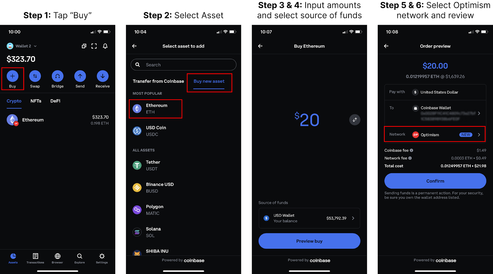 Coinbase payment methods