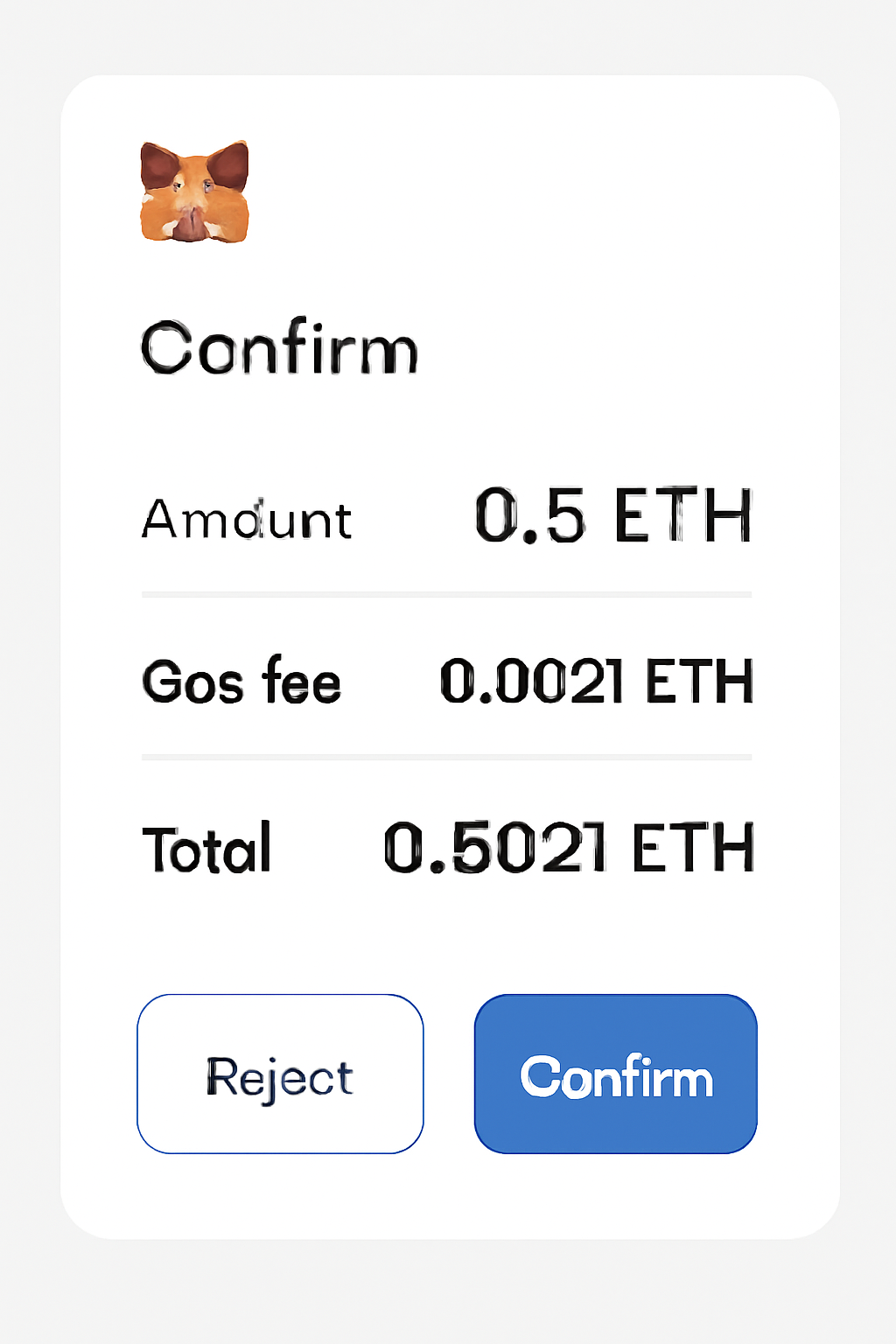 A confirmation dialog in MetaMask showing transaction details and fees, ready for user approval.