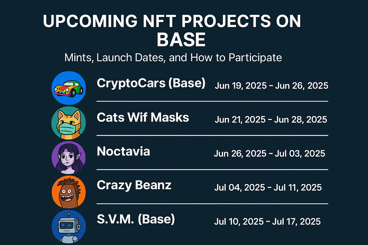 Upcoming NFT Projects on Base: Mints, Launch Dates, and How to Participate