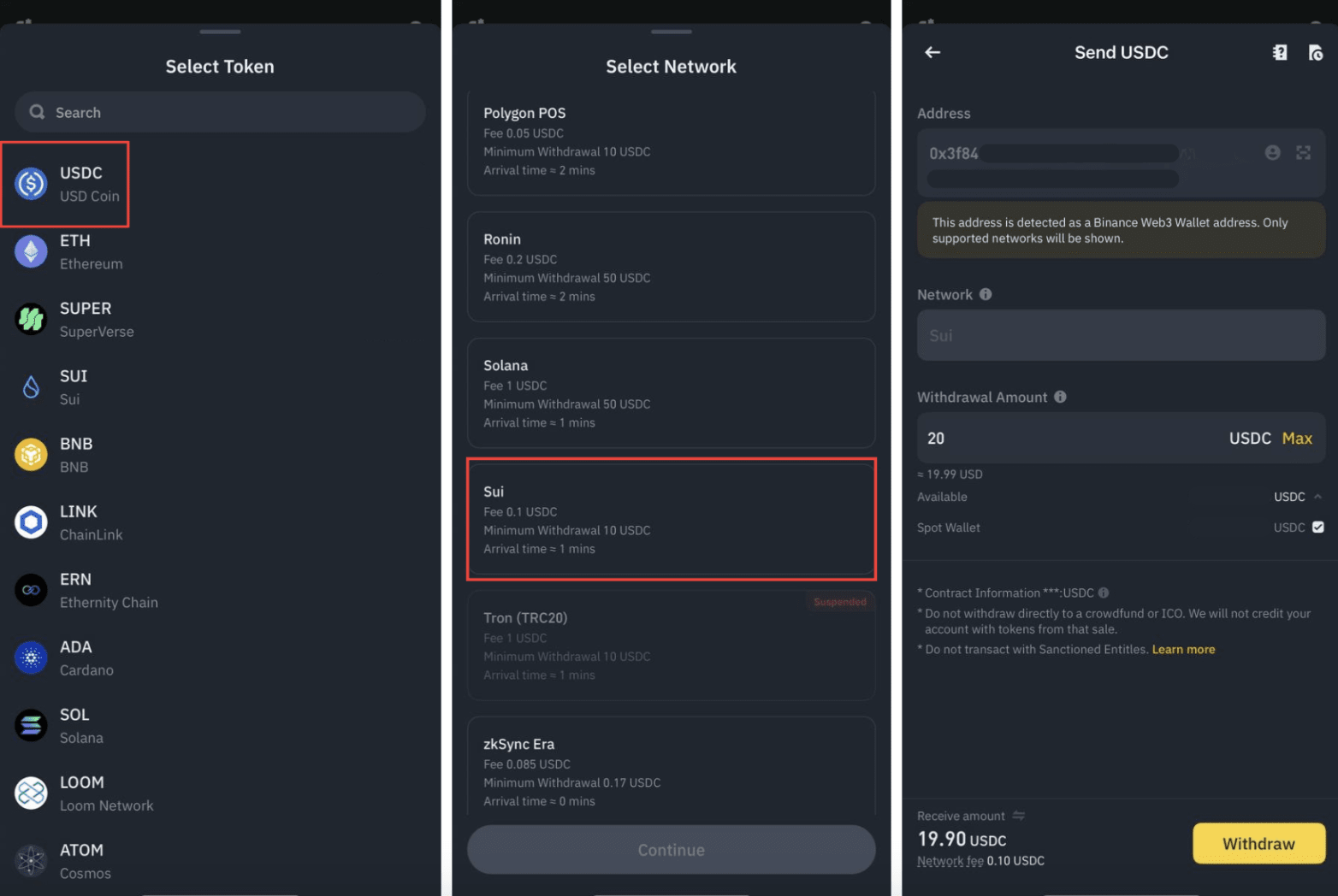 Emigro wallet USDC Pix merchant payment screenshot